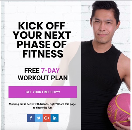 Fitness Landing Page Conversion Example